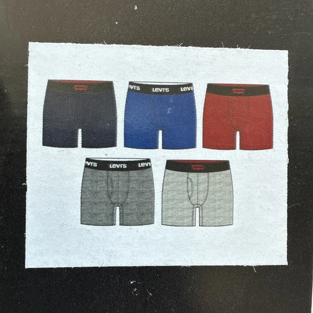 Levi's Boxer Brief 100% Cotton 5 Pack Contour Pouch Medium 32-34